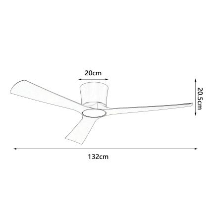 ZEVENTI - AUREX LED Dimmable Ceiling Fan LED/24W/230V 3000/4000/6000K Wi-Fi Tuya White + Remote Control