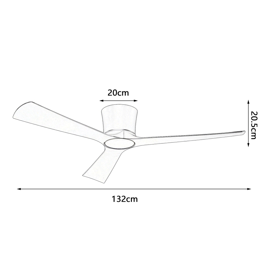 ZEVENTI - AUREX LED Dimmable Ceiling Fan LED/24W/230V 3000/4000/6000K Wi-Fi Tuya White + Remote Control