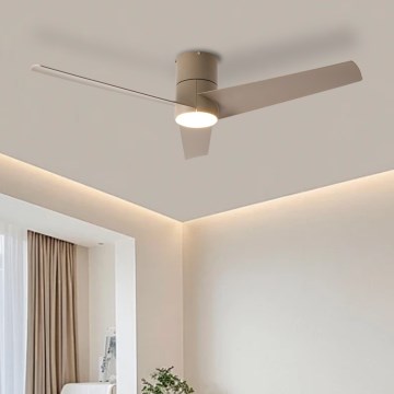 ZEVENTI - LED Ceiling Fan BARROSA LED/18W/230V 3000/4000/6000K Wi-Fi Tuya beige + remote control