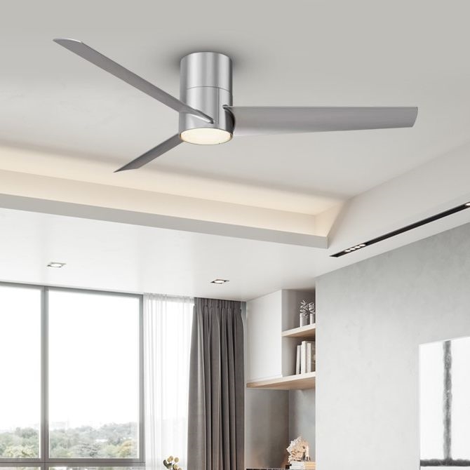 ZEVENTI - LED Ceiling fan BARROSA LED/18W/230V 3000/4000/6000K Wi-Fi Tuya matte chrome + remote control