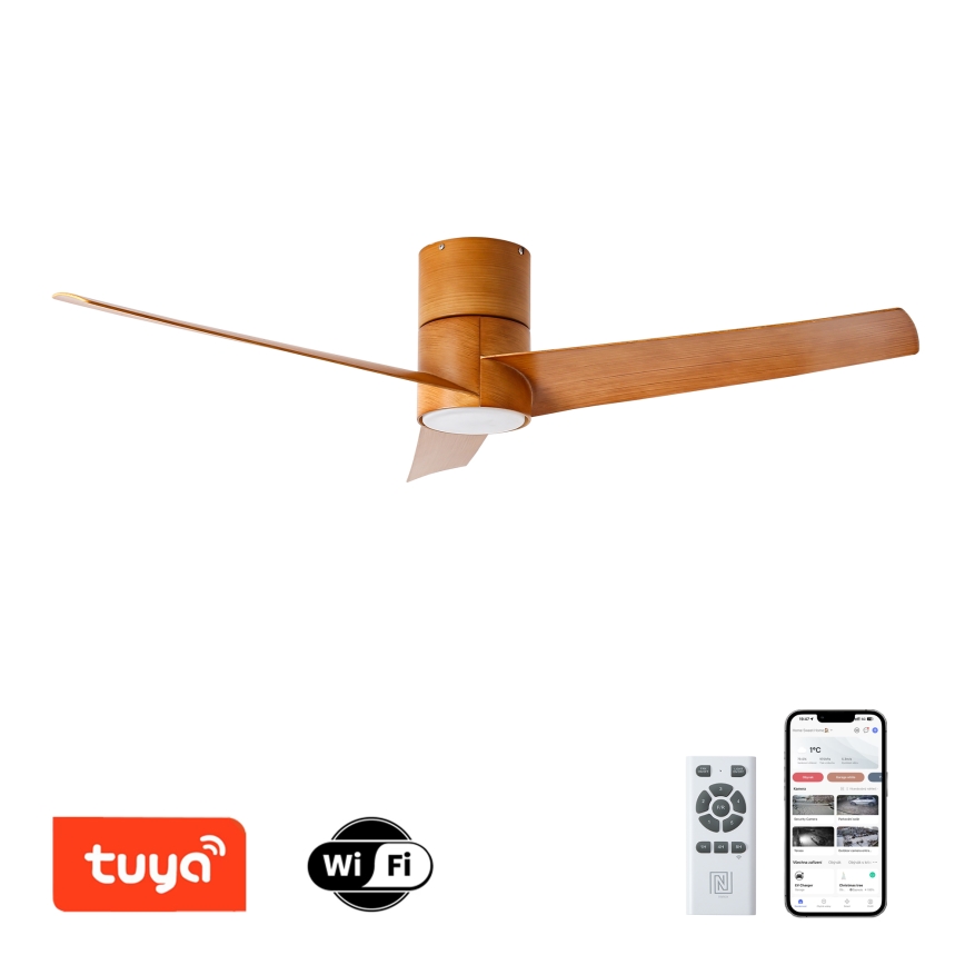 ZEVENTI - LED Ceiling fan BARROSA LED/18W/230V 3000/4000/6000K Wi-Fi Tuya brown + remote control