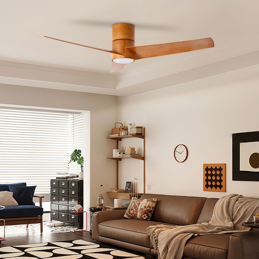 ZEVENTI - LED Ceiling fan BARROSA LED/18W/230V 3000/4000/6000K Wi-Fi Tuya brown + remote control