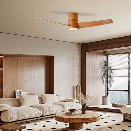 ZEVENTI - LED Ceiling fan BARROSA LED/18W/230V 3000/4000/6000K Wi-Fi Tuya brown + remote control
