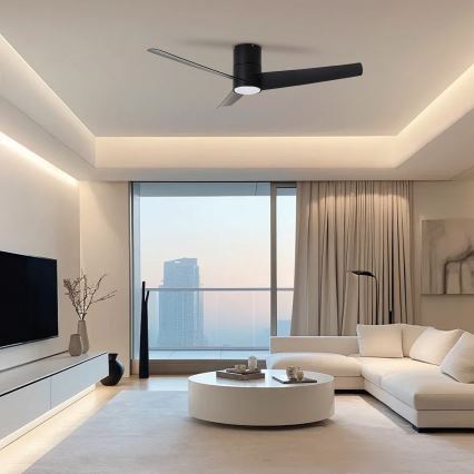 ZEVENTI - LED Ceiling fan BARROSA LED/18W/230V 3000/4000/6000K Wi-Fi Tuya black + remote control