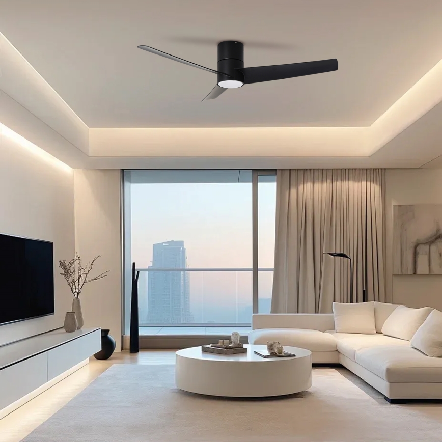 ZEVENTI - LED Ceiling fan BARROSA LED/18W/230V 3000/4000/6000K Wi-Fi Tuya black + remote control