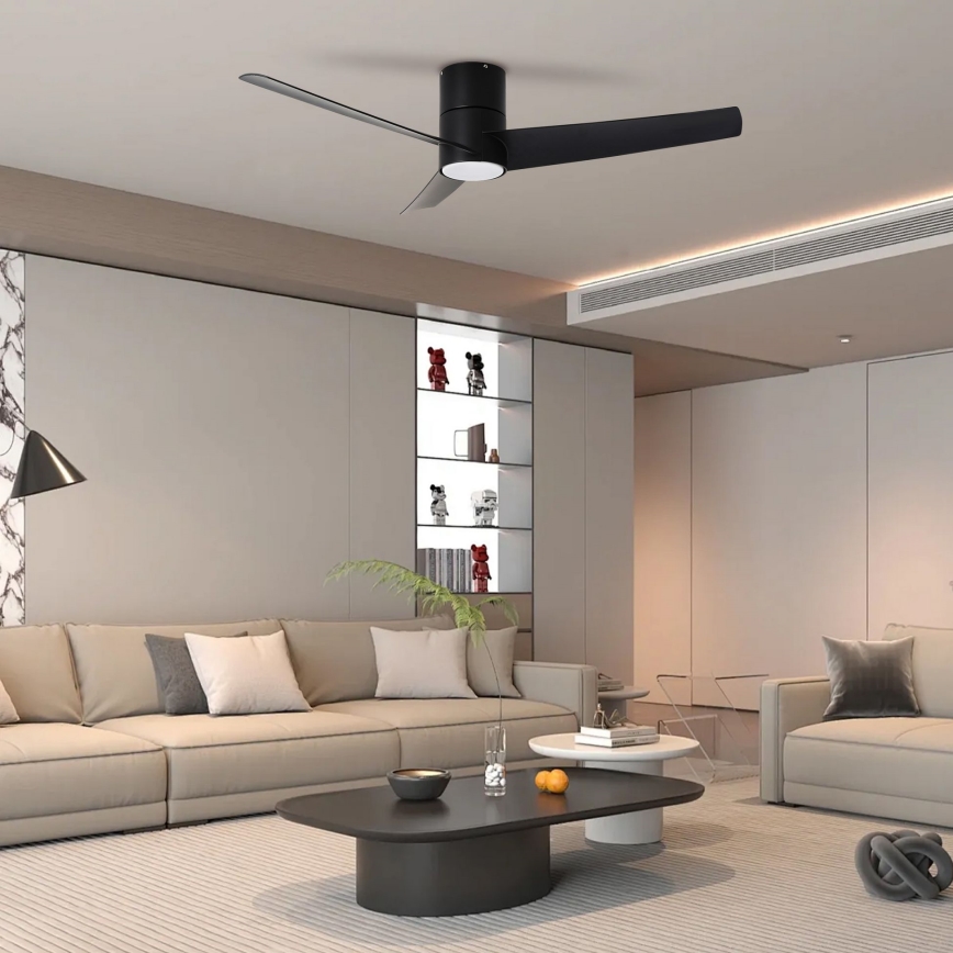 ZEVENTI - LED Ceiling fan BARROSA LED/18W/230V 3000/4000/6000K Wi-Fi Tuya black + remote control