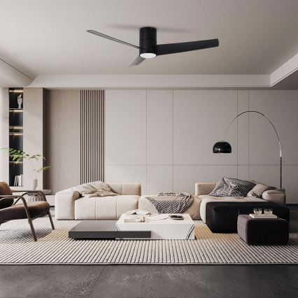 ZEVENTI - LED Ceiling fan BARROSA LED/18W/230V 3000/4000/6000K Wi-Fi Tuya black + remote control