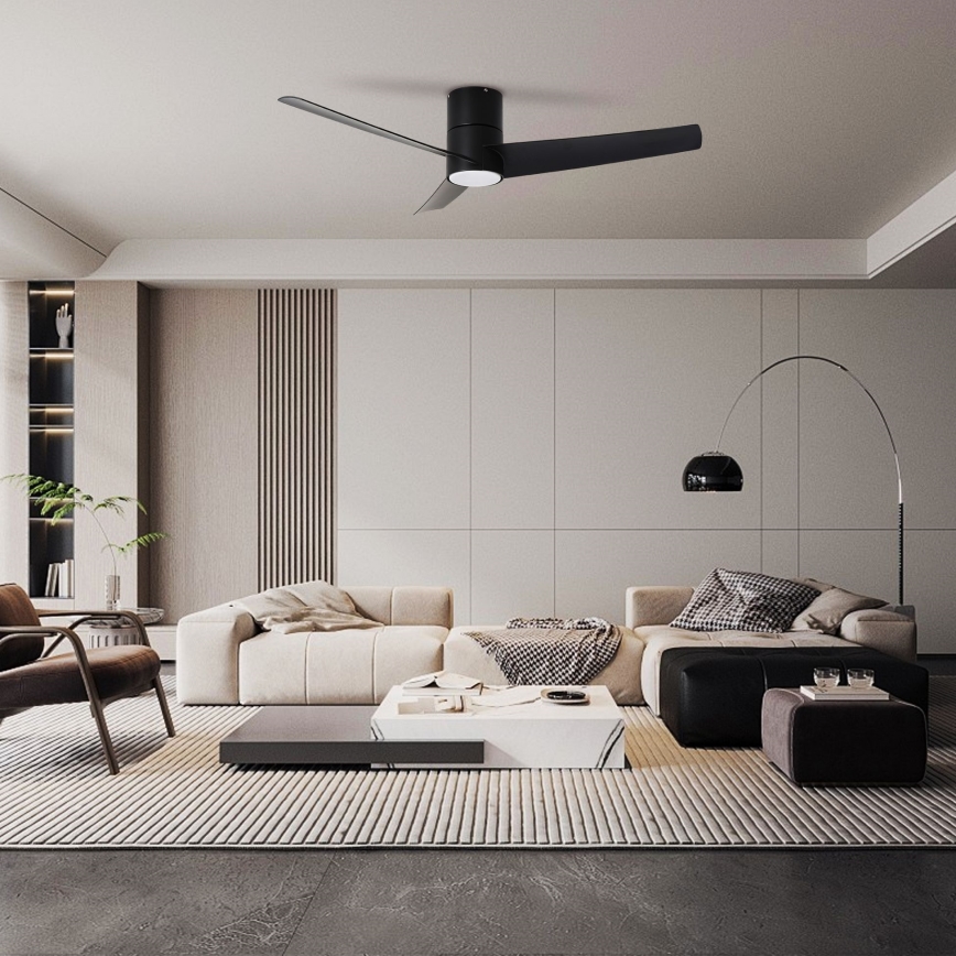 ZEVENTI - LED Ceiling fan BARROSA LED/18W/230V 3000/4000/6000K Wi-Fi Tuya black + remote control
