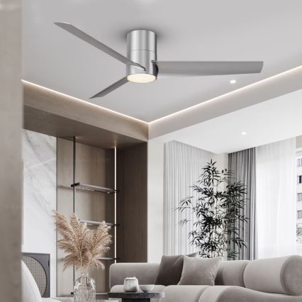 ZEVENTI - LED Ceiling fan BARROSA LED/18W/230V 3000/4000/6000K Wi-Fi Tuya matte chrome + remote control