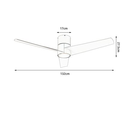 ZEVENTI - LED Ceiling Fan BARROSA LED/18W/230V 3000/4000/6000K Wi-Fi Tuya beige + remote control