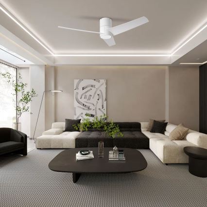 ZEVENTI - LED Dimmable ceiling fan BARROSA LED/18W/230V 3000-6000K Wi-Fi Tuya white + remote control