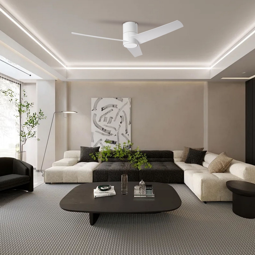 ZEVENTI - LED Dimmable ceiling fan BARROSA LED/18W/230V 3000-6000K Wi-Fi Tuya white + remote control