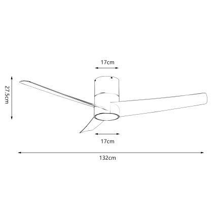 ZEVENTI - LED Dimmable ceiling fan BARROSA LED/18W/230V 3000-6000K Wi-Fi Tuya white + remote control