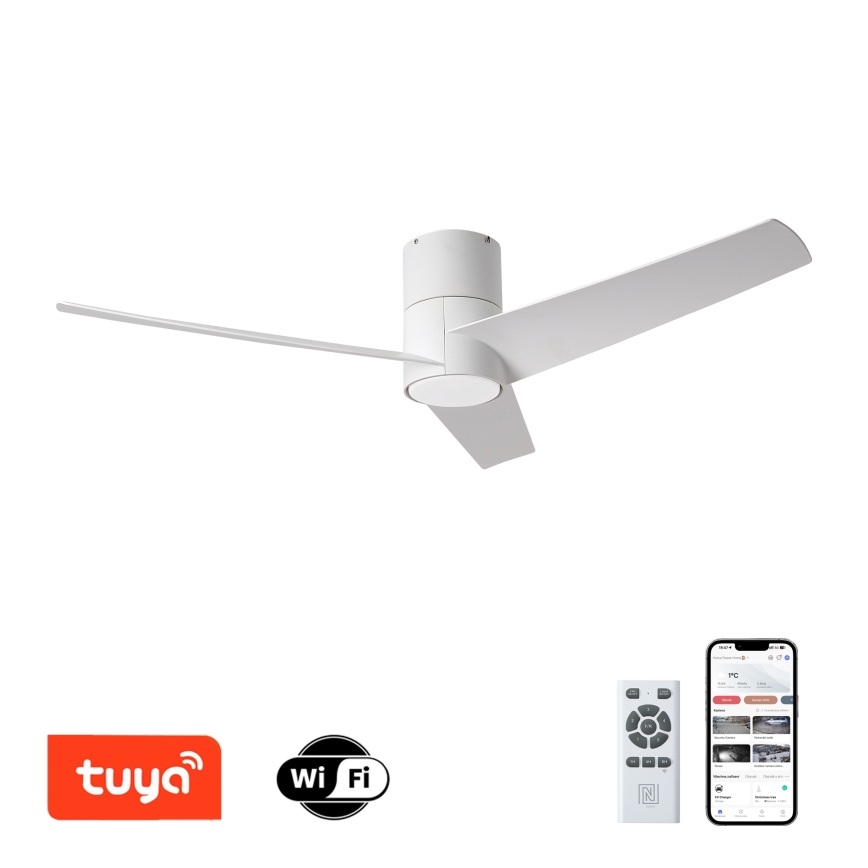 ZEVENTI - BARROSA LED Ceiling Fan LED/18W/230V 3000/4000/6000K Wi-Fi Tuya white + remote control