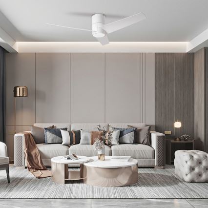 ZEVENTI - BARROSA LED Ceiling Fan LED/18W/230V 3000/4000/6000K Wi-Fi Tuya white + remote control