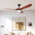 ZEVENTI - LED Ceiling Fan GINOSA LED/18W/230V 3000/4000/6000K Wi-Fi Tuya black/oak + remote control