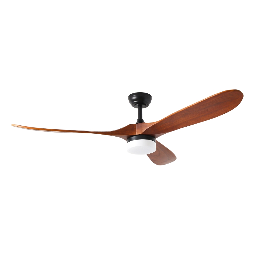 ZEVENTI - LED Dimmable ceiling fan GINOSA LED/18W/230V 3000-6000K Wi-Fi Tuya black/oak + remote control