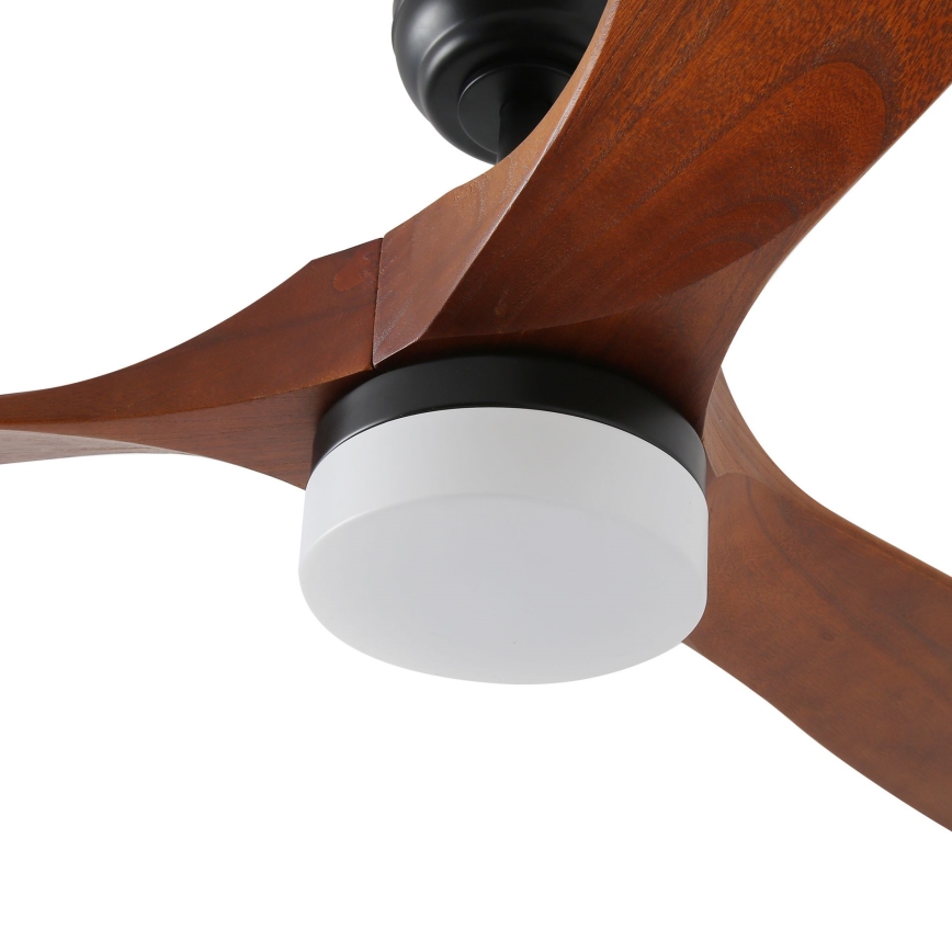 ZEVENTI - LED Dimmable ceiling fan GINOSA LED/18W/230V 3000-6000K Wi-Fi Tuya black/oak + remote control