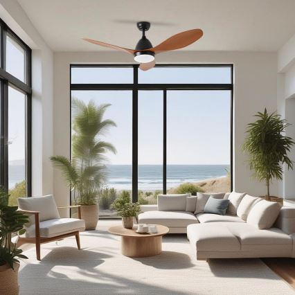 ZEVENTI - LED Dimmable ceiling fan MURO LED/18W/230V 3000-6000K Wi-Fi Tuya black + remote control