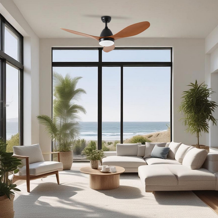 ZEVENTI - LED Dimmable ceiling fan MURO LED/18W/230V 3000-6000K Wi-Fi Tuya black + remote control