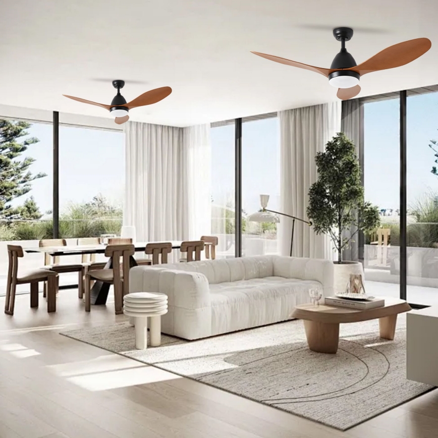 ZEVENTI - LED Dimmable ceiling fan MURO LED/18W/230V 3000-6000K Wi-Fi Tuya black + remote control