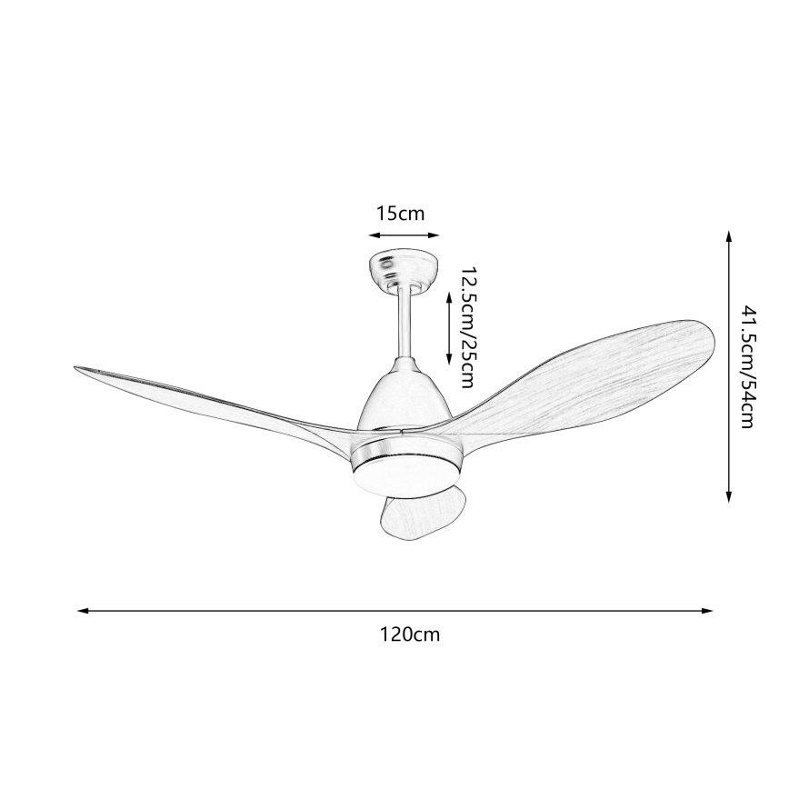 ZEVENTI - MURO LED Ceiling Fan LED/18W/230V 3000/4000/6000K Wi-Fi Tuya Black + Remote Control