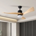 ZEVENTI - LED Ceiling Fan NATURITO LED/18W/230V 3000-6000K Tuya Wi-Fi Black/Oak + Remote Control