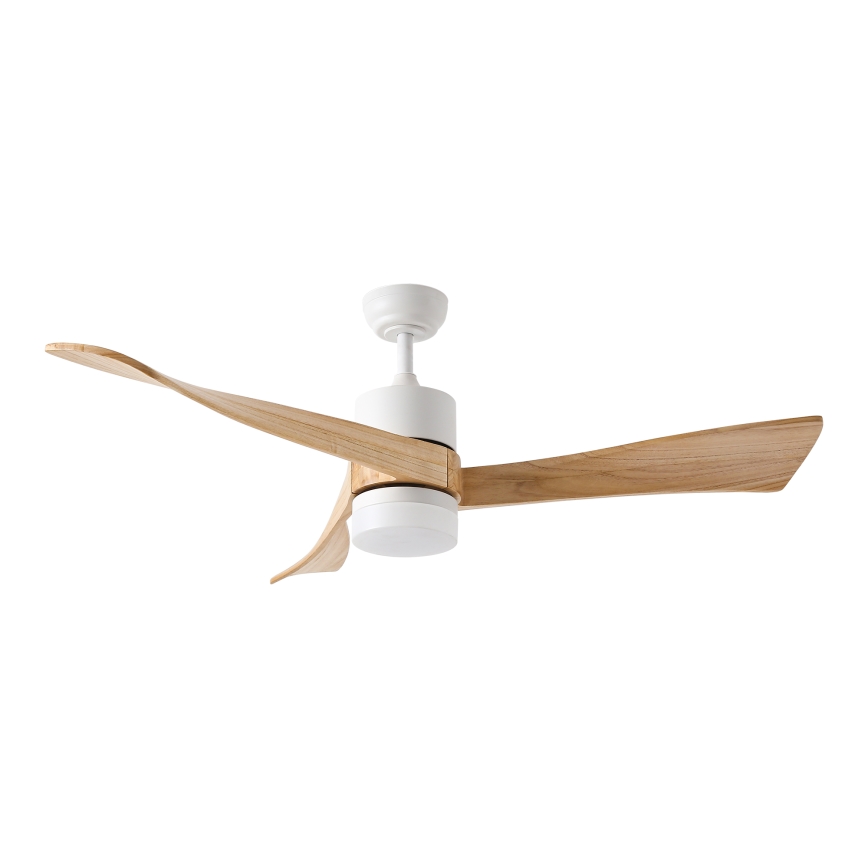 ZEVENTI - NATURITO LED Ceiling Fan LED/18W/230V 3000/4000/6000K Tuya Wi‑Fi White/Oak + Remote Control