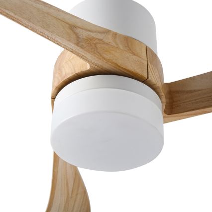 ZEVENTI - NATURITO LED Ceiling Fan LED/18W/230V 3000/4000/6000K Tuya Wi‑Fi White/Oak + Remote Control