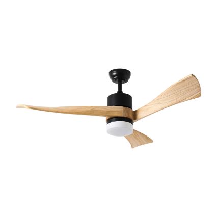 ZEVENTI - LED Ceiling fan NATURITO LED/18W/230V 3000-6000K Wi-Fi Tuya black/oak + remote control