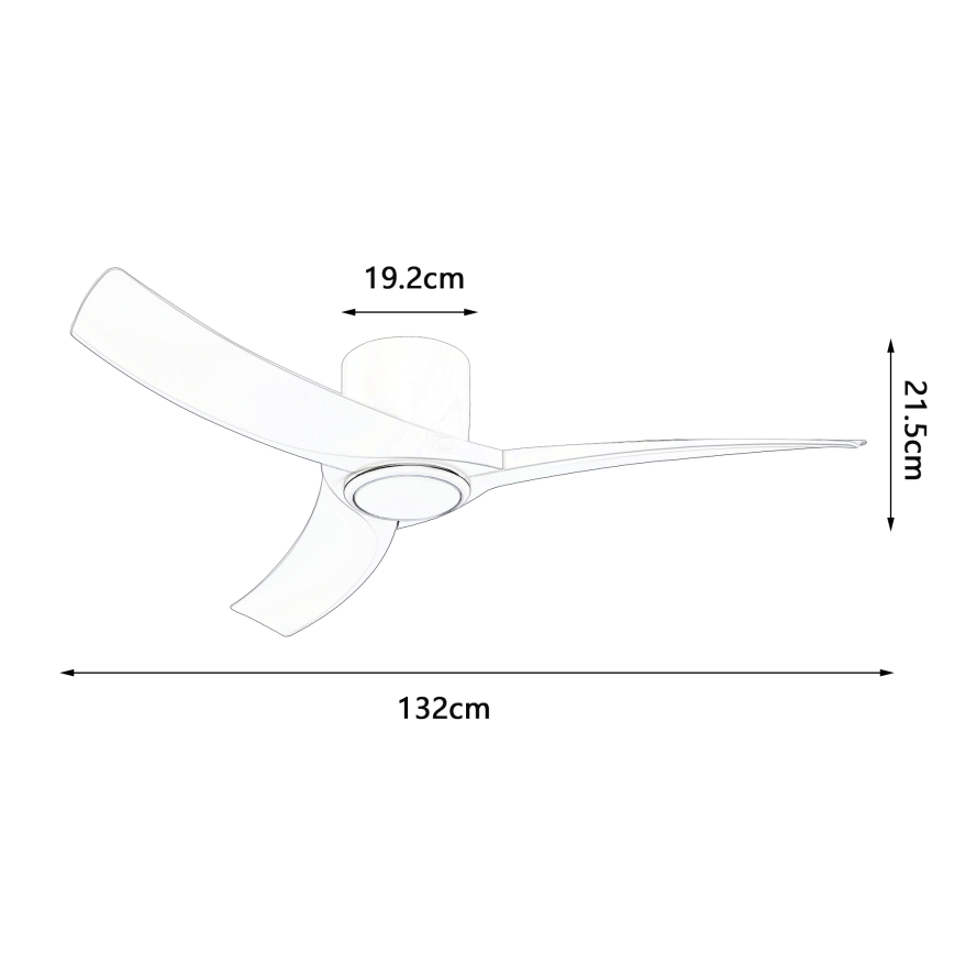 ZEVENTI - ORBITO Dimmable LED Ceiling Fan LED/24W/230V 3000/4000/6000K Wi-Fi Tuya Black + Remote Control