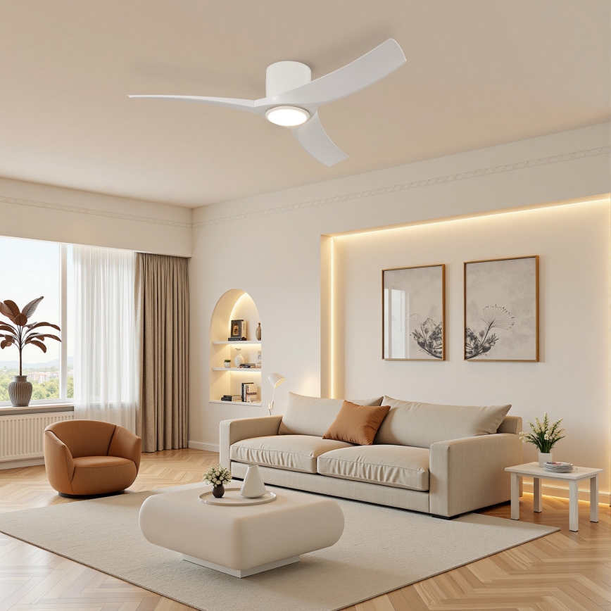 ZEVENTI - ORBITO Dimmable LED Ceiling Fan LED/24W/230V 3000/4000/6000K Tuya Wi-Fi White + Remote Control