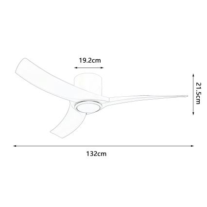 ZEVENTI - ORBITO Dimmable LED Ceiling Fan LED/24W/230V 3000/4000/6000K Tuya Wi-Fi White + Remote Control
