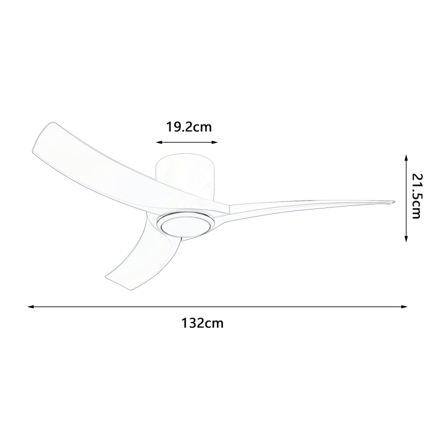 ZEVENTI - ORBITO Dimmable LED Ceiling Fan LED/24W/230V 3000/4000/6000K Tuya Wi-Fi White + Remote Control