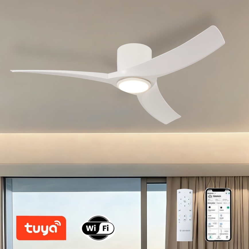 ZEVENTI - Dimmable LED ceiling fan ORBITO LED/24W/230V 3000/4000/6000K Wi-Fi Tuya white + remote control