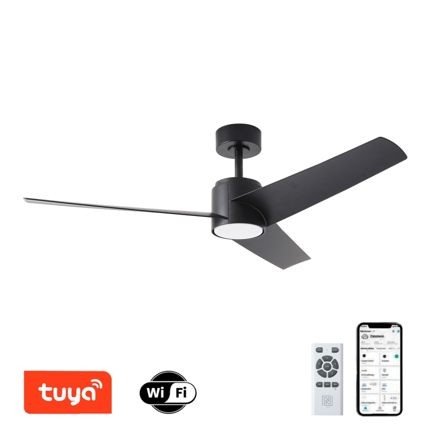 ZEVENTI - LED Dimmable ceiling fan ORVIETO LED/18W/230V 3000-6000K Wi-Fi Tuya black + remote control