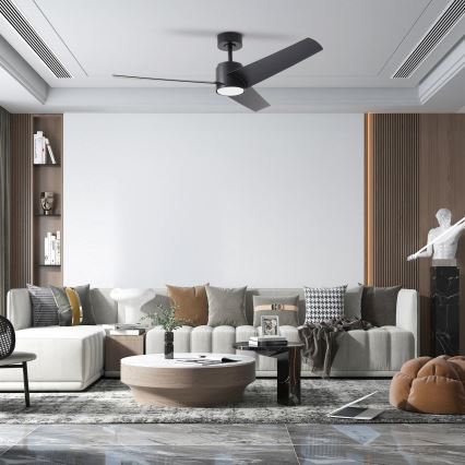ZEVENTI - LED Dimmable ceiling fan ORVIETO LED/18W/230V 3000-6000K Wi-Fi Tuya black + remote control