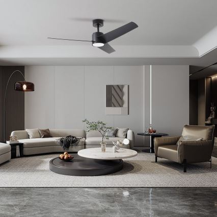 ZEVENTI - LED Dimmable ceiling fan ORVIETO LED/18W/230V 3000-6000K Wi-Fi Tuya black + remote control