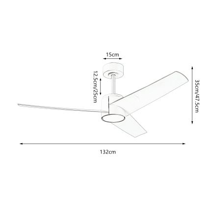 ZEVENTI - LED Dimmable ceiling fan ORVIETO LED/18W/230V 3000-6000K Wi-Fi Tuya white + remote control