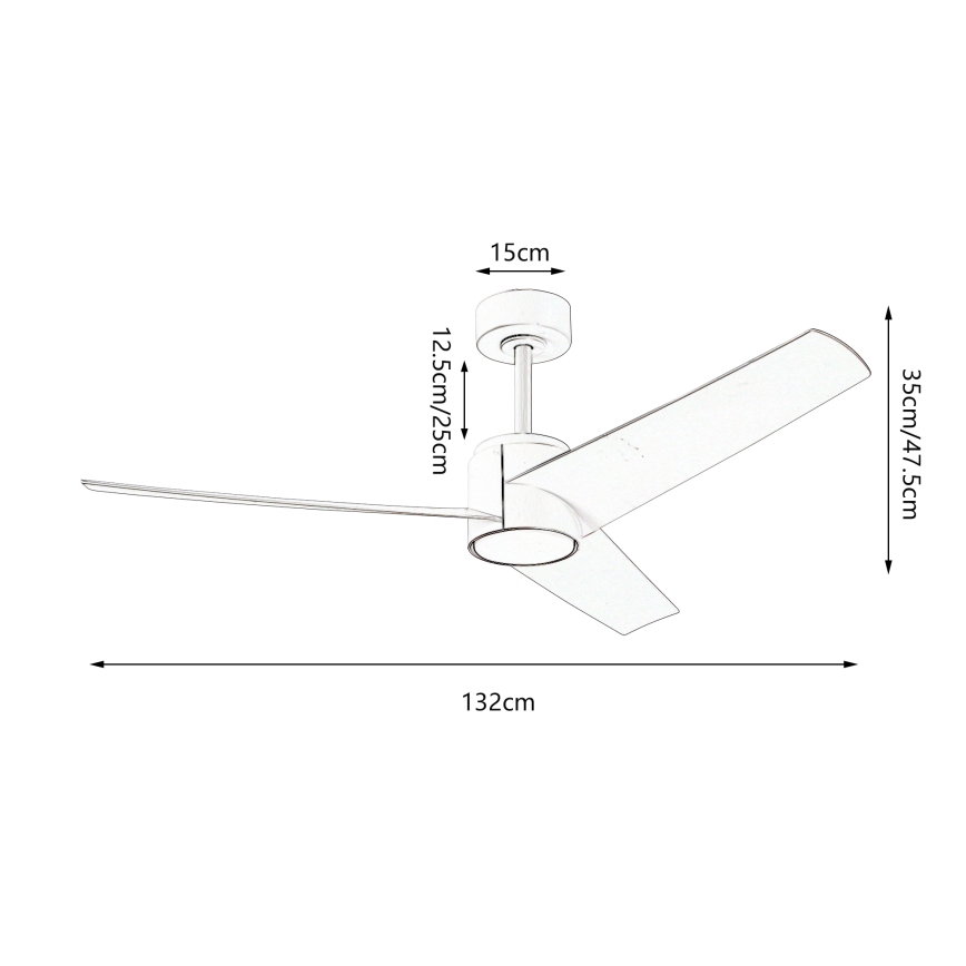 ZEVENTI - LED Dimmable ceiling fan ORVIETO LED/18W/230V 3000-6000K Wi-Fi Tuya white + remote control