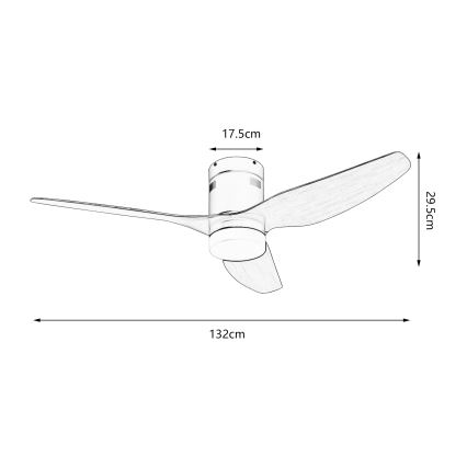 ZEVENTI - LED Dimmable ceiling fan PADUA LED/18W/230V 3000-6000K Wi-Fi Tuya black/brown + remote control