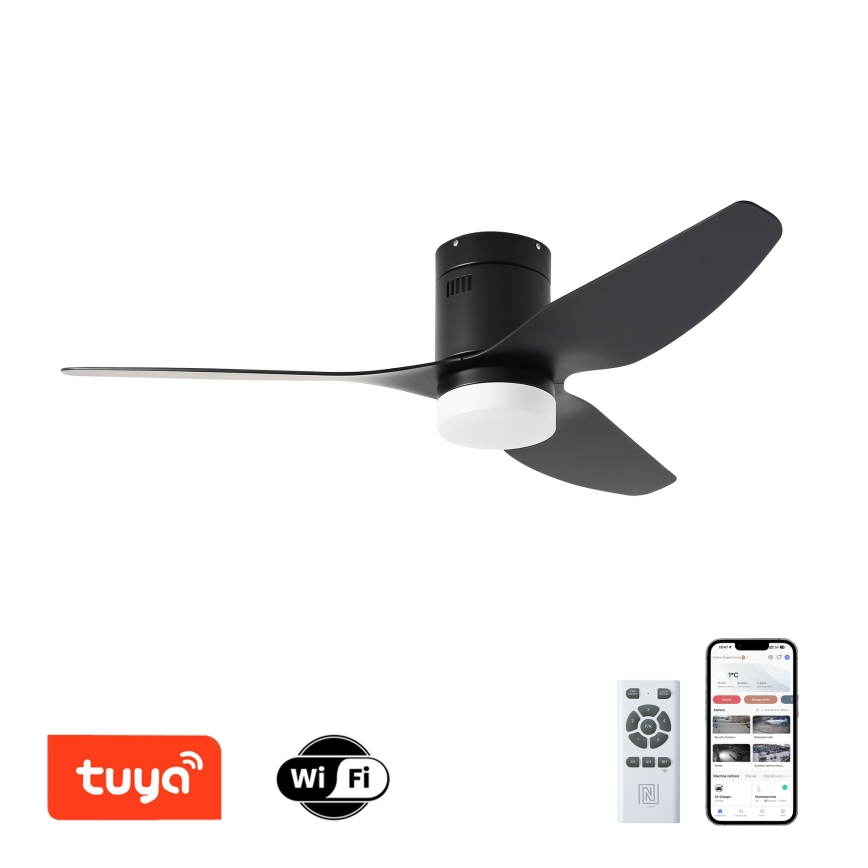 ZEVENTI - LED Ceiling fan PADUA LED/18W/230V 3000-6000K Wi-Fi Tuya black + remote control