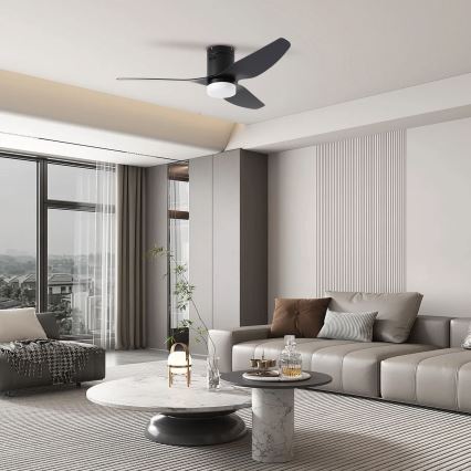 ZEVENTI - LED Ceiling fan PADUA LED/18W/230V 3000-6000K Wi-Fi Tuya black + remote control