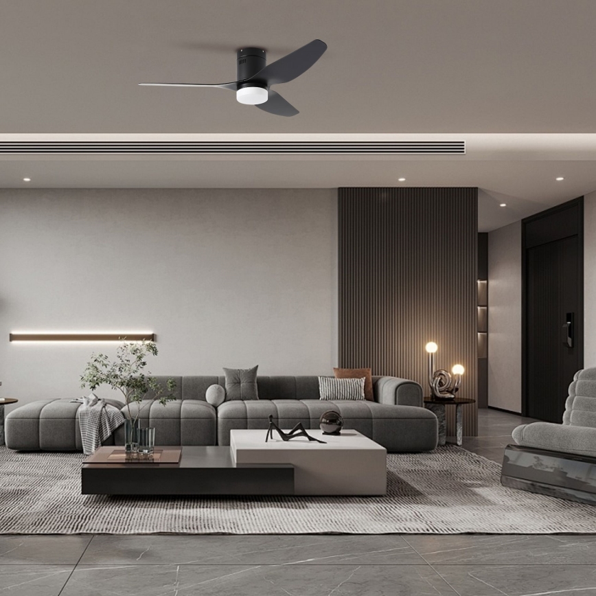 ZEVENTI - LED Ceiling fan PADUA LED/18W/230V 3000-6000K Wi-Fi Tuya black + remote control