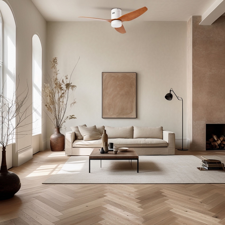 ZEVENTI - LED Dimmable ceiling fan PADUA LED/18W/230V 3000-6000K Wi-Fi Tuya white/brown + remote control