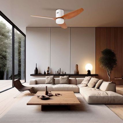 ZEVENTI - LED Dimmable ceiling fan PADUA LED/18W/230V 3000-6000K Wi-Fi Tuya white/brown + remote control