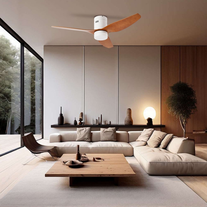 ZEVENTI - LED Dimmable ceiling fan PADUA LED/18W/230V 3000-6000K Wi-Fi Tuya white/brown + remote control