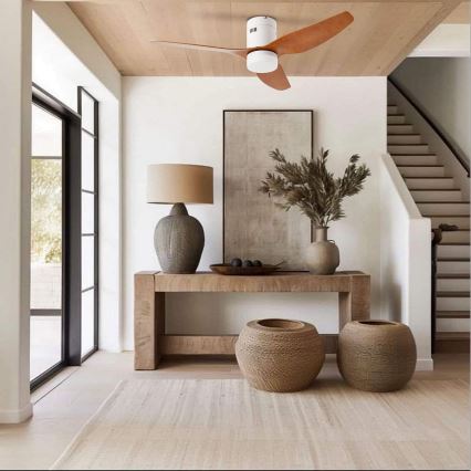 ZEVENTI - LED Dimmable ceiling fan PADUA LED/18W/230V 3000-6000K Wi-Fi Tuya white/brown + remote control