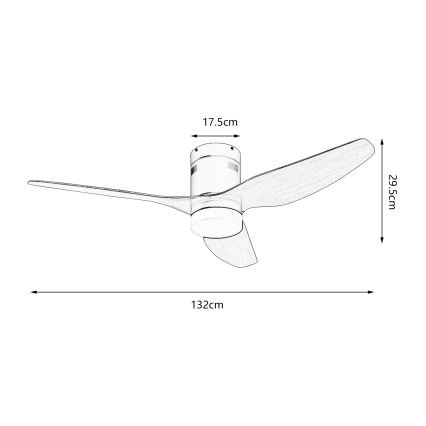 ZEVENTI - LED Dimmable ceiling fan PADUA LED/18W/230V 3000-6000K Wi-Fi Tuya white/brown + remote control