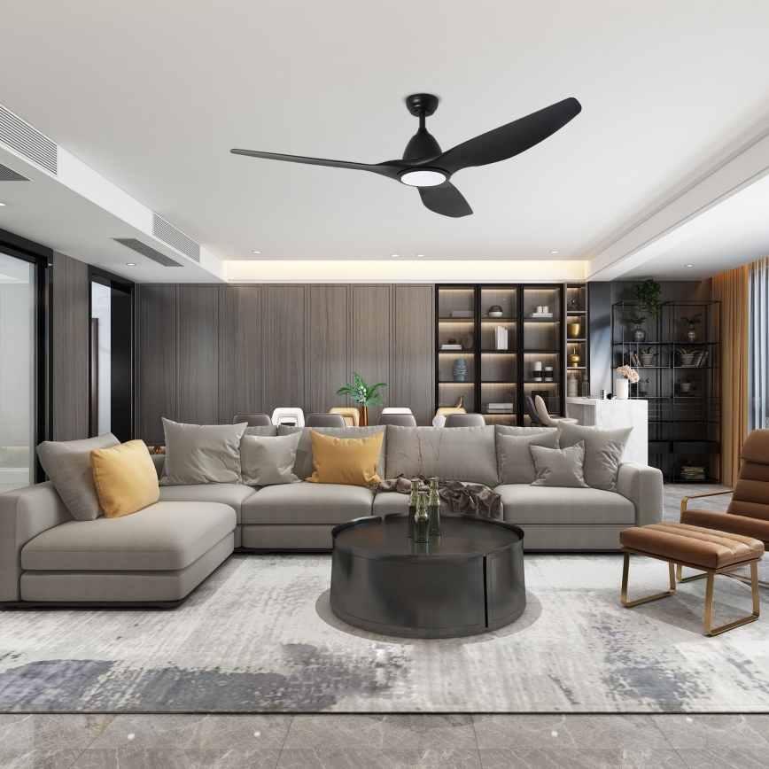 ZEVENTI - LED Dimmable ceiling fan URBINO LED/20W/230V 3000-6000K Wi-Fi Tuya black + remote control